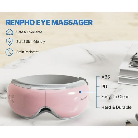 RENPHO Eye Massager Heated And Wireless RF- EM001 Pink New Sealed - Picture 1 of 8
